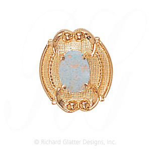 GS447 OP - 14 Karat Gold Opal Slide 
